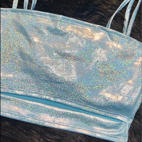 NWT-Ice Blue Holographic Rave Cami - Picture 7 of 10